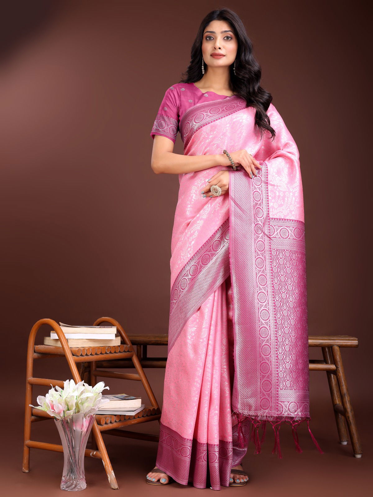 Crackle By Astita Lichi Silk Online Wedding Wear Saree Wholesale